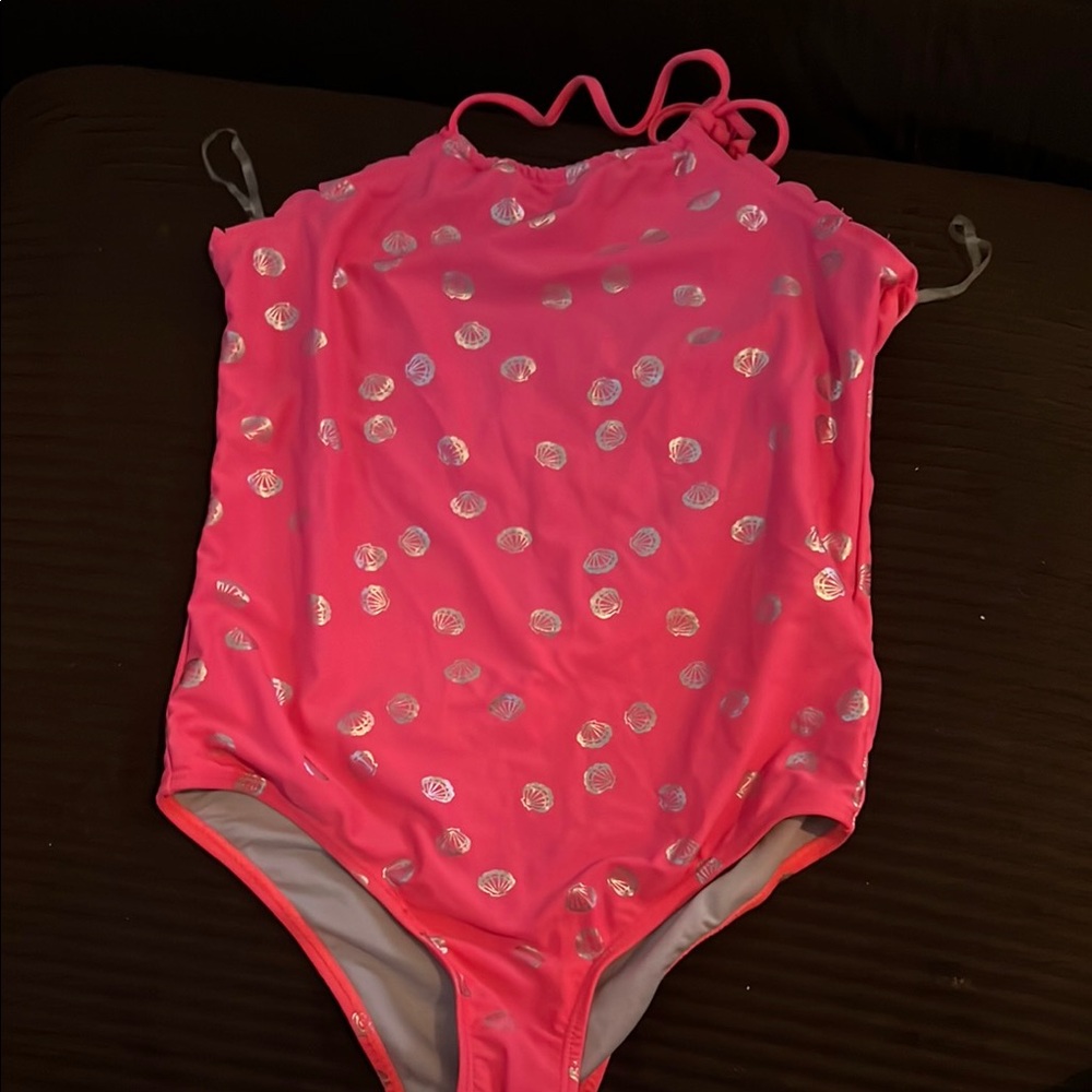 Limited Too Pink Swimsuit with Silver Shells